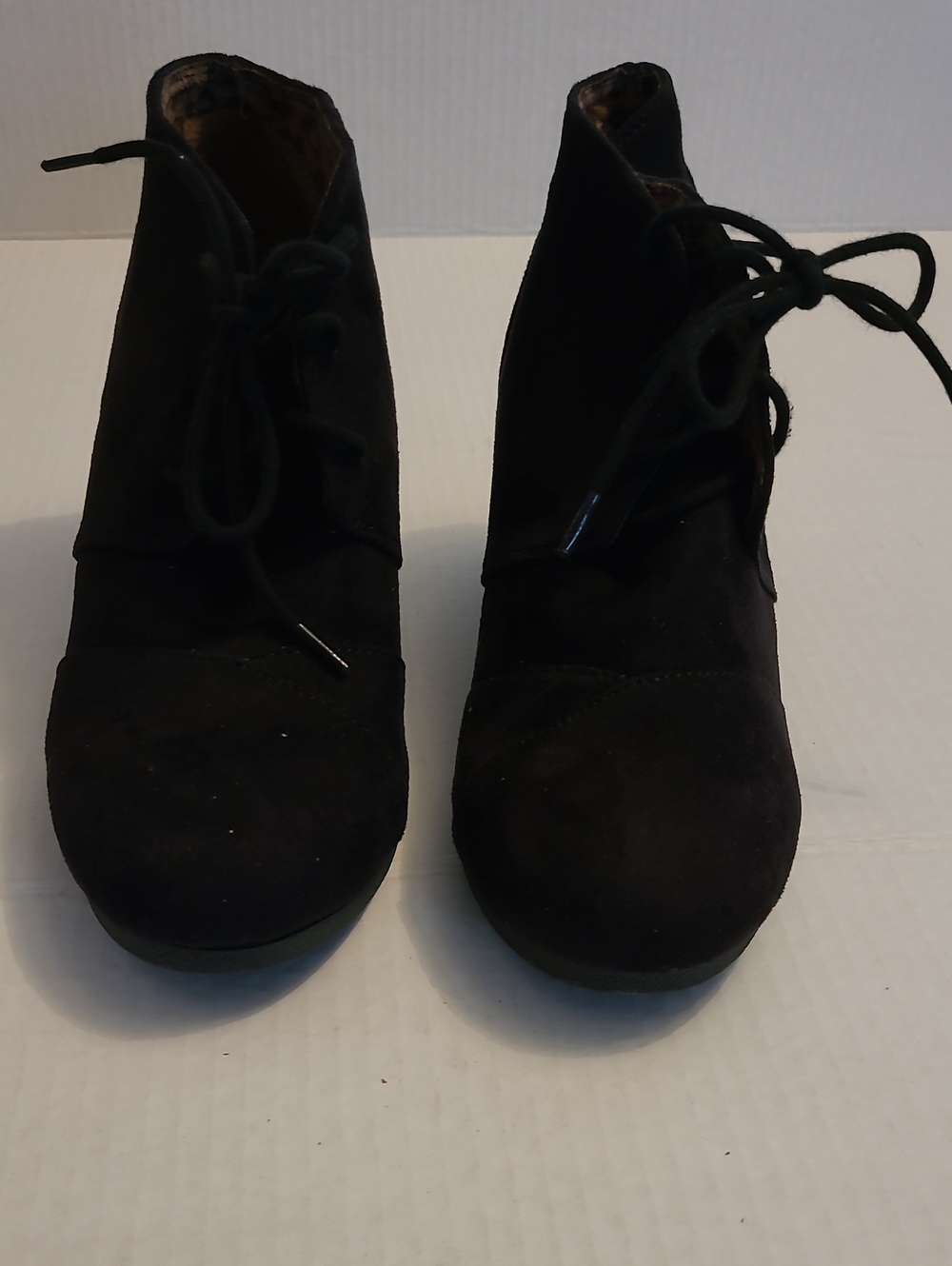Soda Black Lace-Up Ankle Boots